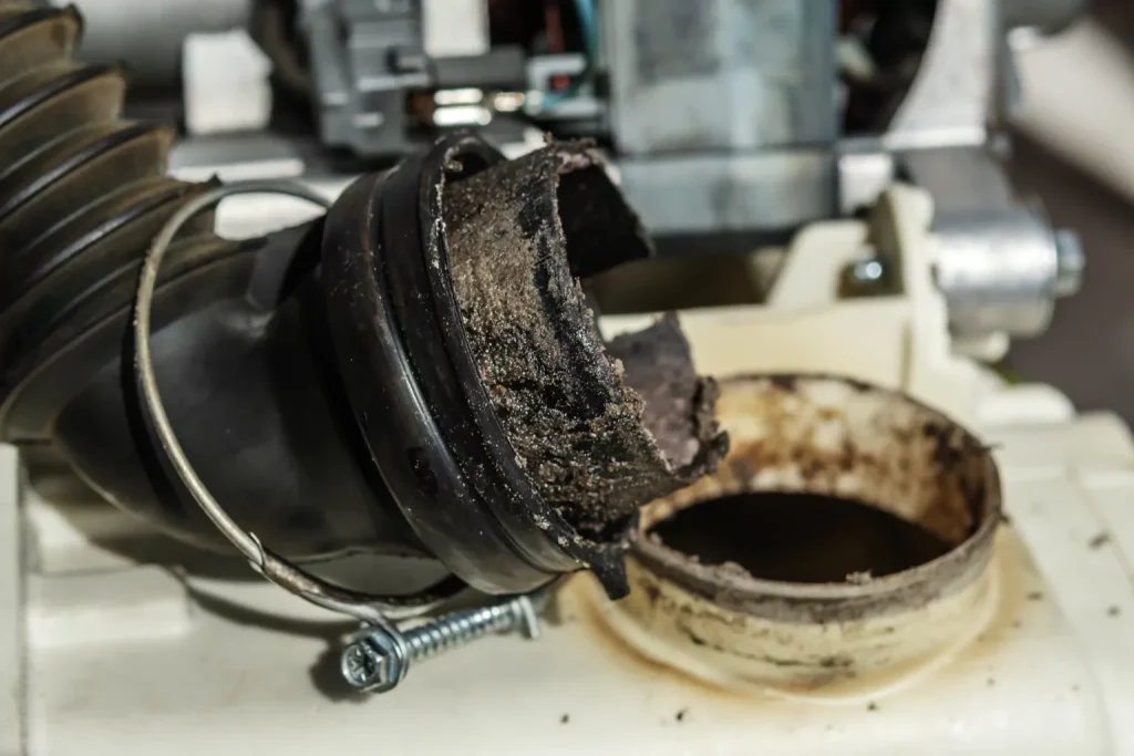 Clogged plastic pipe
