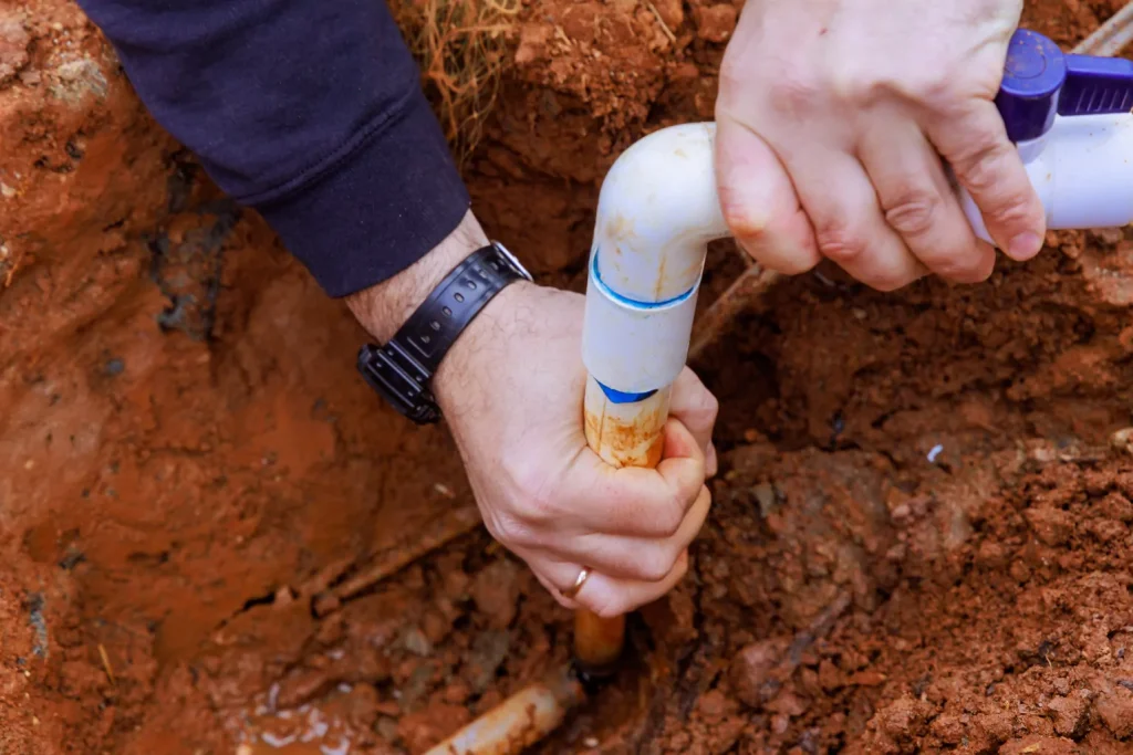 Connecting house water pipe in the ground