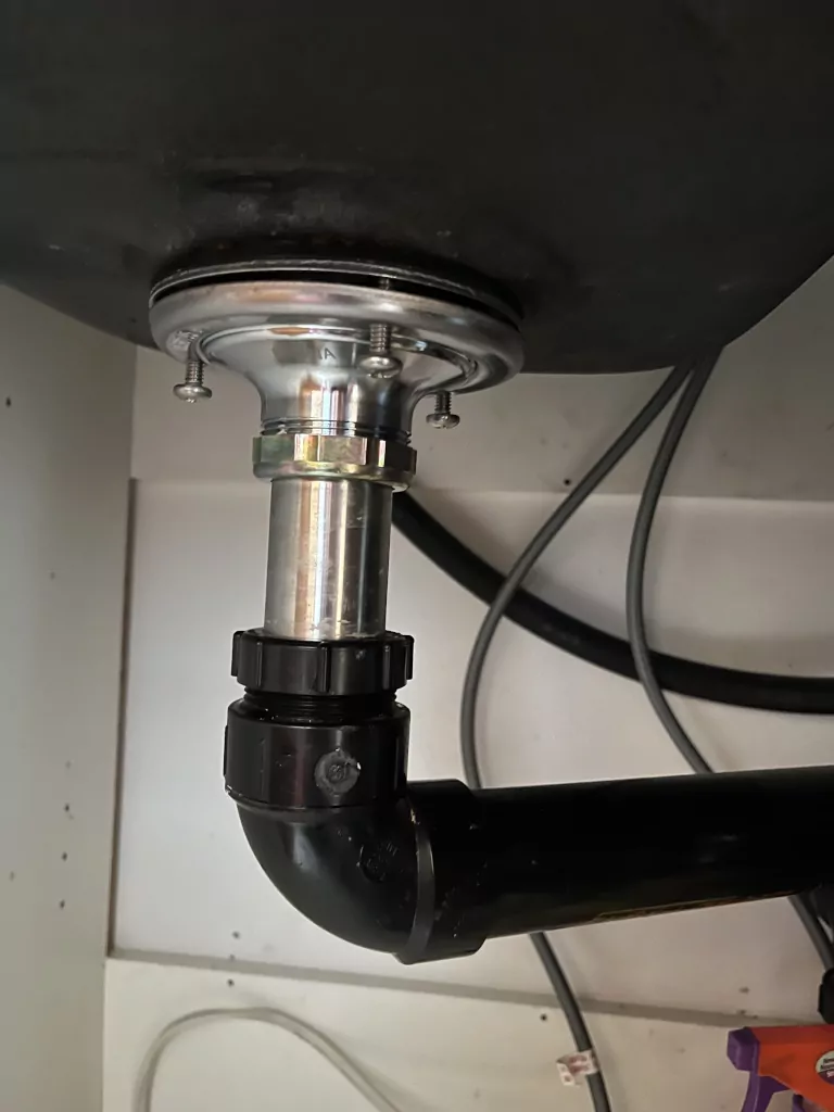 Main pipe under sink