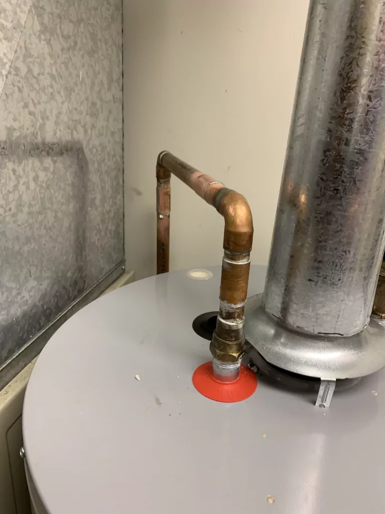 hot water pipe coming out of a Water heater