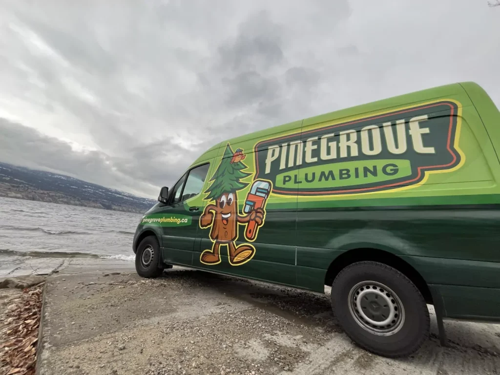 Pinegrove van next to a lake