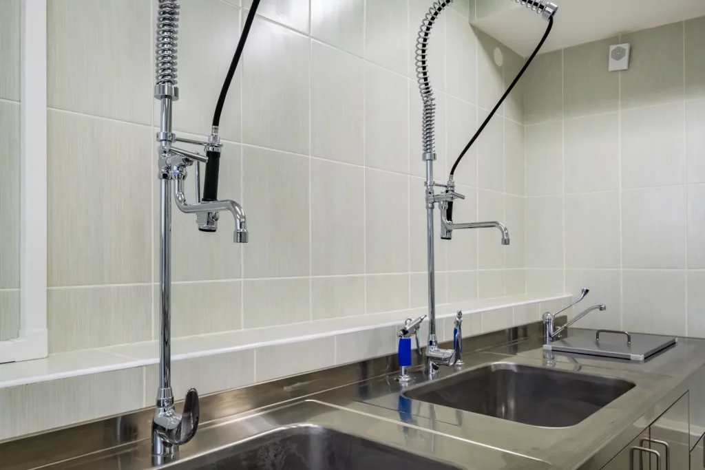Industrial kitchen faucets