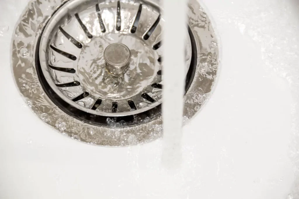 Water flowing through drain